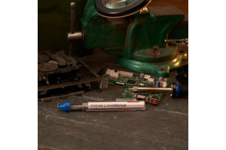 Припой с канифолью, 20г, Ø1мм, (олово 60%, свинец 40%), колба-карандаш REXANT